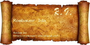 Rombauer Ida névjegykártya